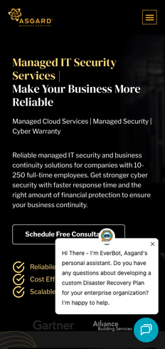 IT services website, built by MindWP, on a phone