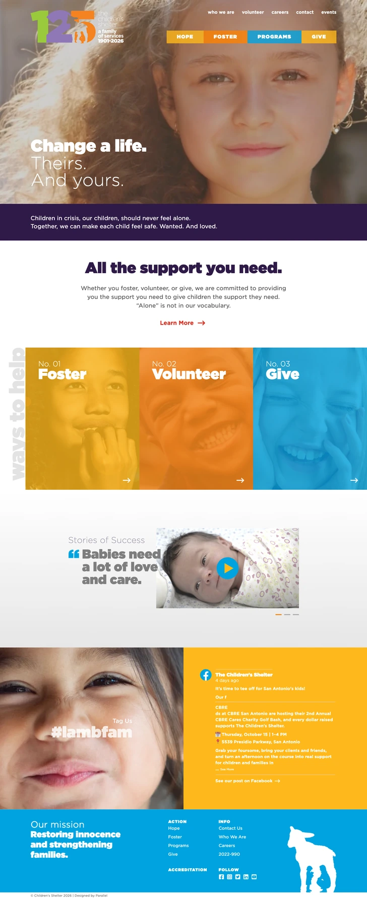 Charity website, built by MindWP