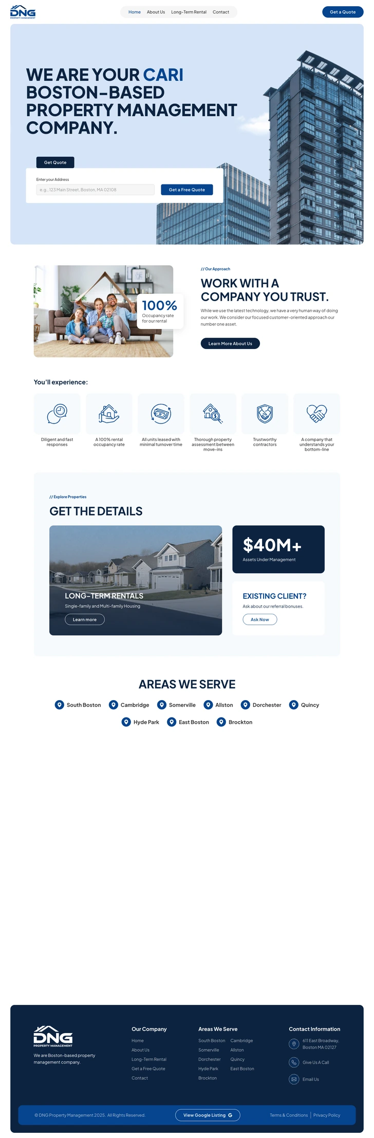 Property management website, built by MindWP
