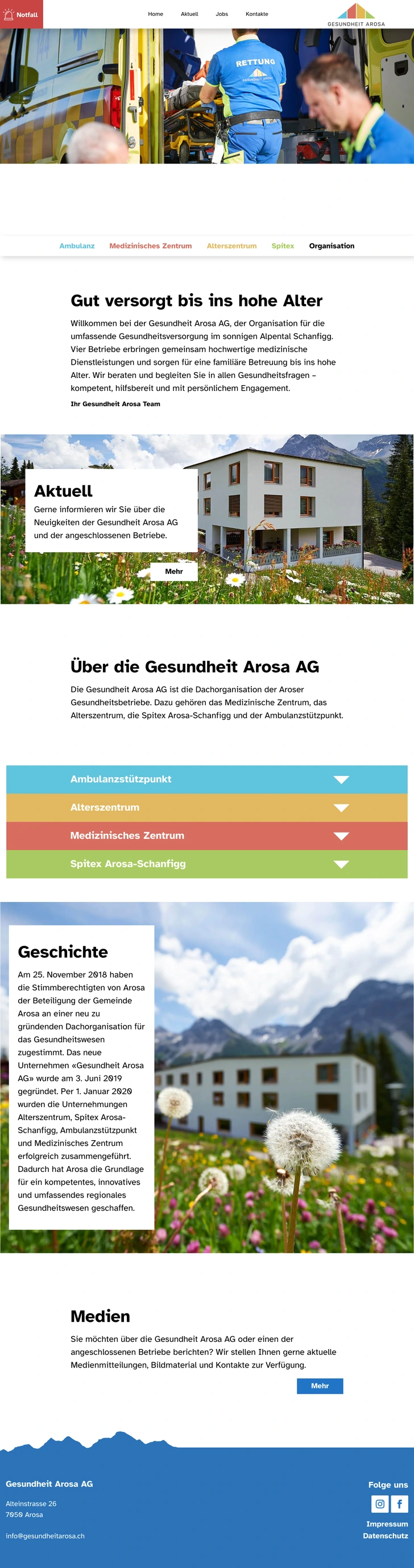Healthcare website, built by MindWP