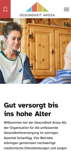 Healthcare website, built by MindWP, on a phone
