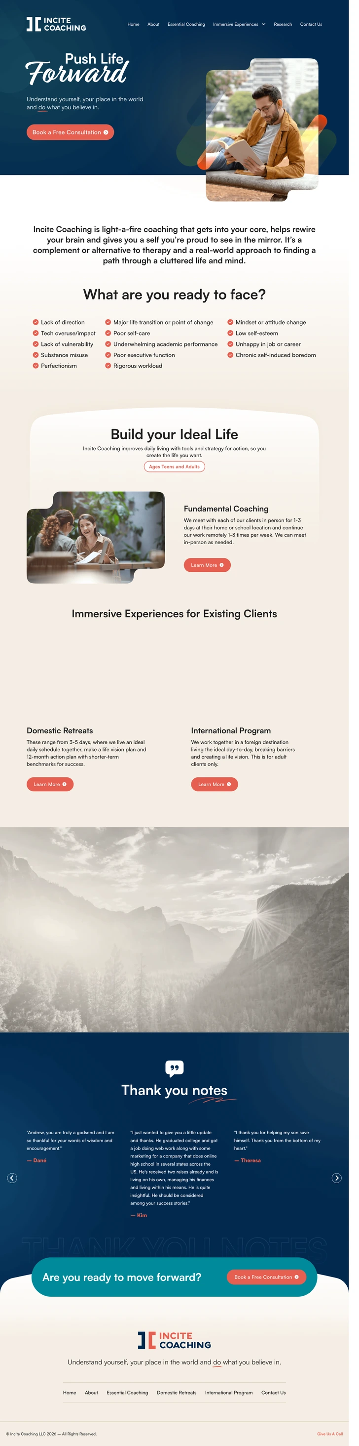 Coaching website, built by MindWP