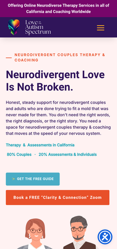 Counseling website, built by MindWP, on a phone