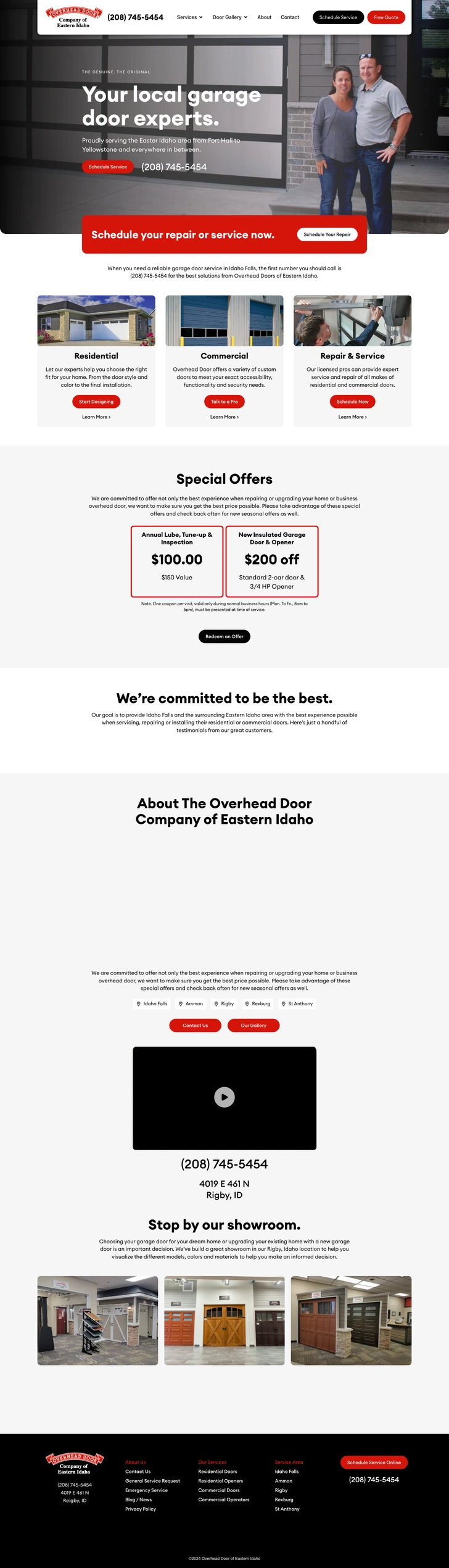 Home services website, built by MindWP