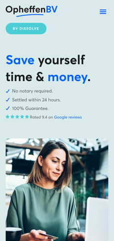 Legal services website, built by MindWP, on a phone
