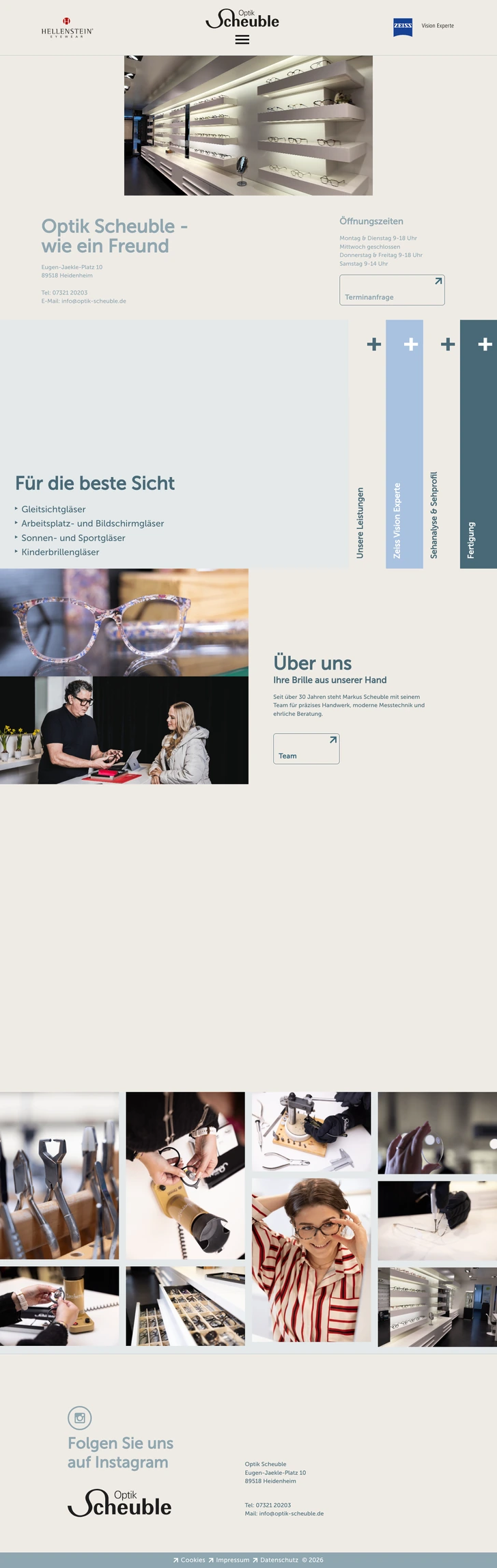Optical website, built by MindWP