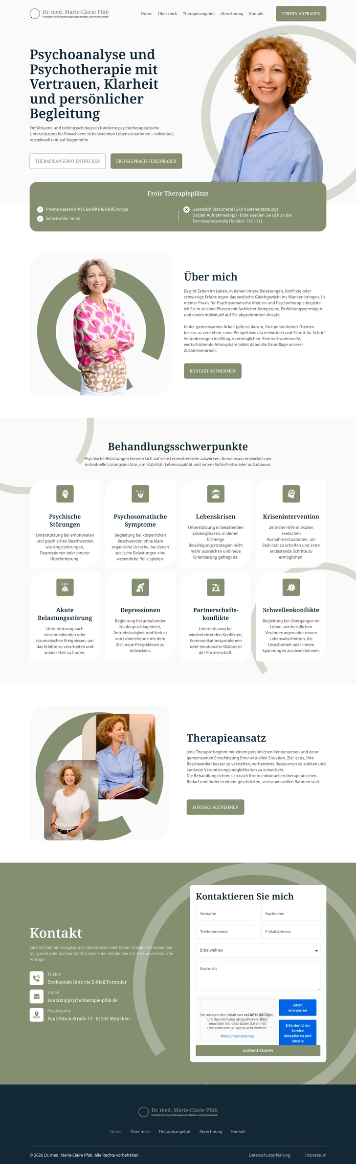 Psychotherapy website, built by MindWP