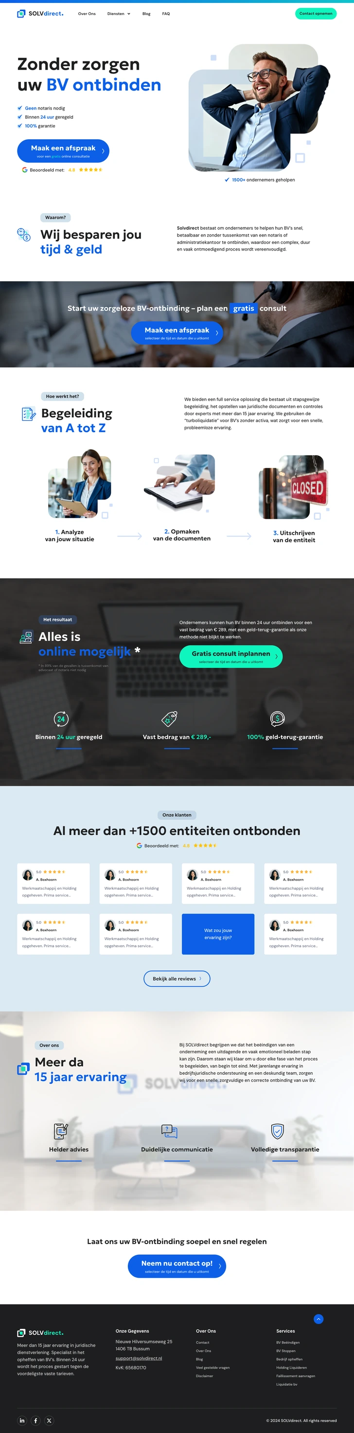 Legal services website, built by MindWP
