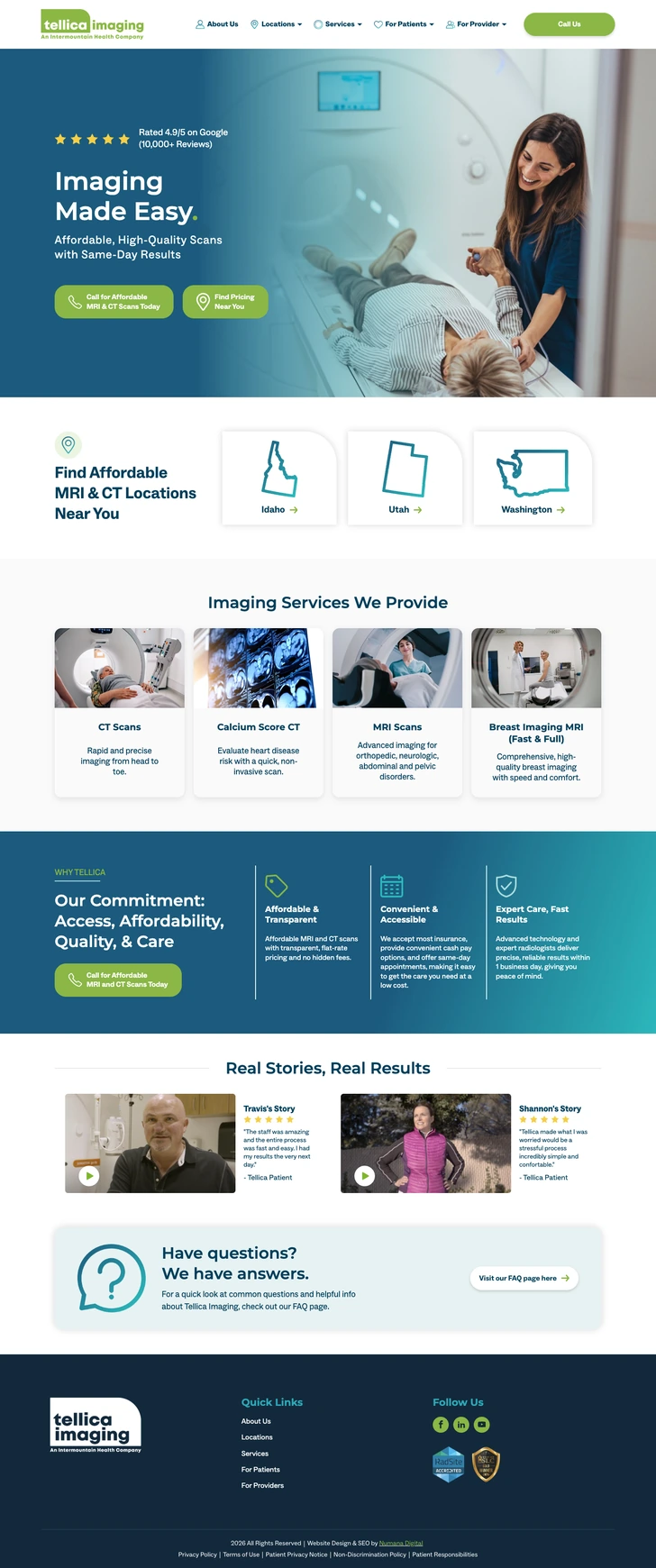 Imaging website, built by MindWP